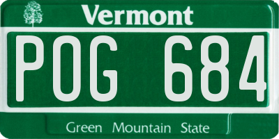 VT license plate POG684