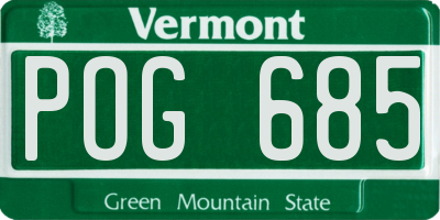 VT license plate POG685