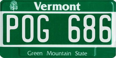 VT license plate POG686