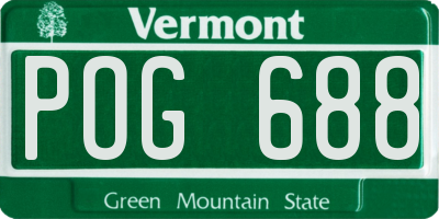 VT license plate POG688