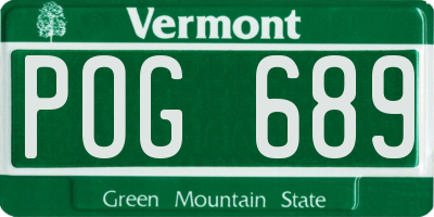 VT license plate POG689