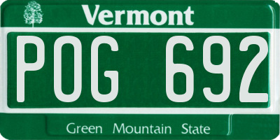 VT license plate POG692