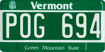 VT license plate POG694