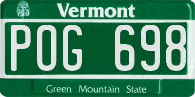 VT license plate POG698