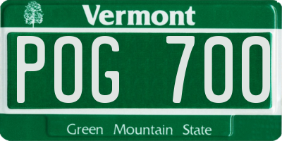 VT license plate POG700