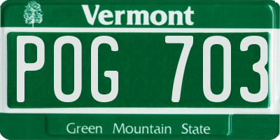 VT license plate POG703