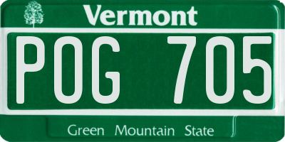VT license plate POG705
