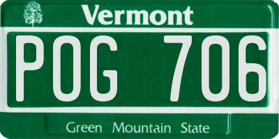 VT license plate POG706