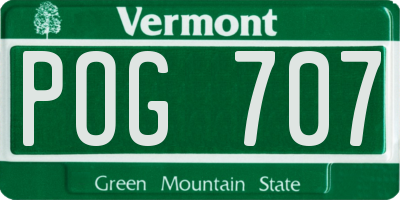 VT license plate POG707