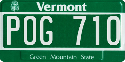 VT license plate POG710