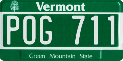 VT license plate POG711