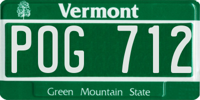 VT license plate POG712