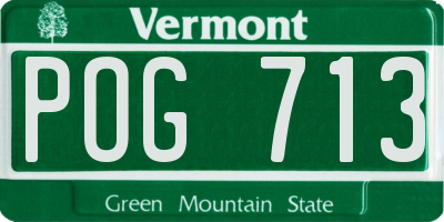 VT license plate POG713