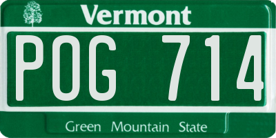 VT license plate POG714