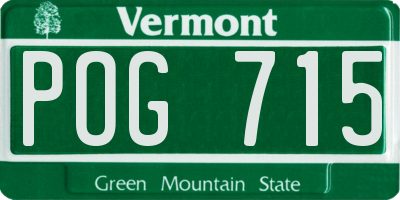 VT license plate POG715