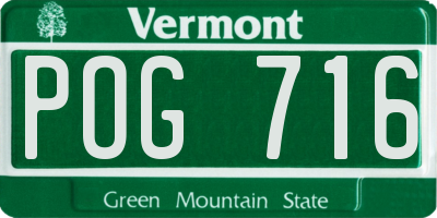 VT license plate POG716