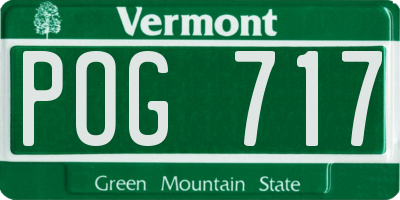 VT license plate POG717