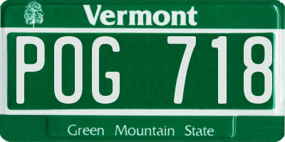 VT license plate POG718