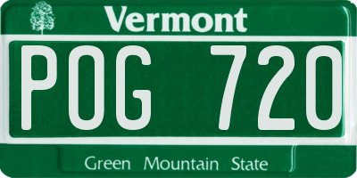 VT license plate POG720