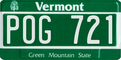 VT license plate POG721