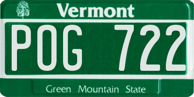 VT license plate POG722