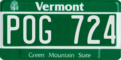 VT license plate POG724