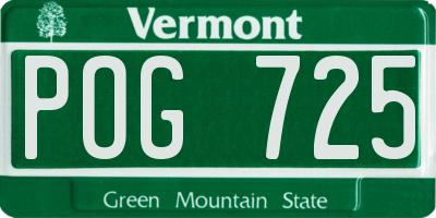 VT license plate POG725