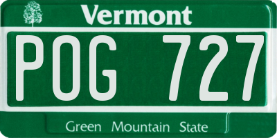 VT license plate POG727