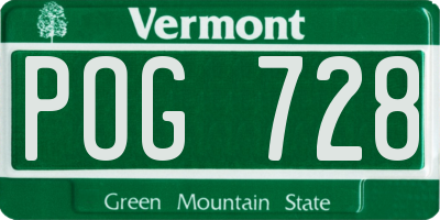VT license plate POG728