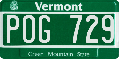 VT license plate POG729