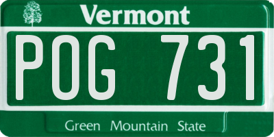 VT license plate POG731