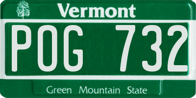 VT license plate POG732