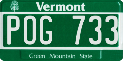 VT license plate POG733