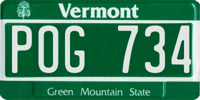 VT license plate POG734