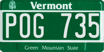 VT license plate POG735