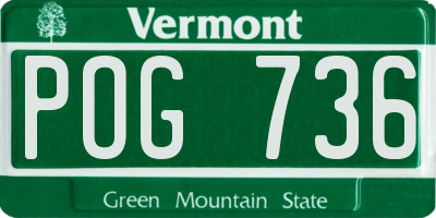 VT license plate POG736