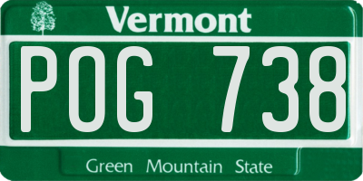 VT license plate POG738