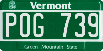 VT license plate POG739