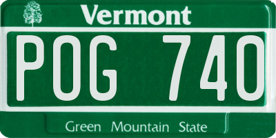 VT license plate POG740