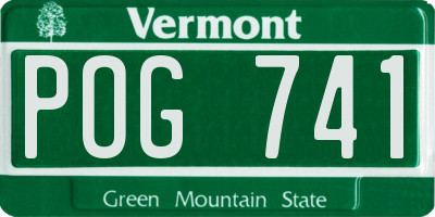 VT license plate POG741