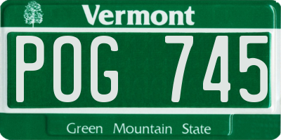 VT license plate POG745