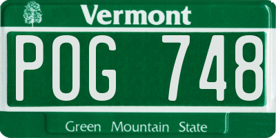 VT license plate POG748