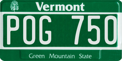 VT license plate POG750