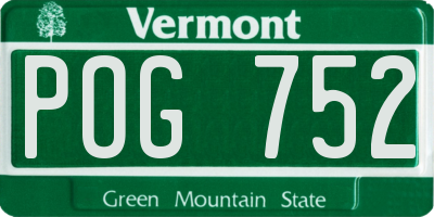 VT license plate POG752
