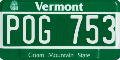 VT license plate POG753