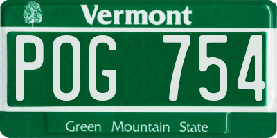 VT license plate POG754