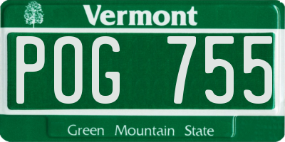 VT license plate POG755