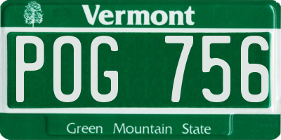VT license plate POG756