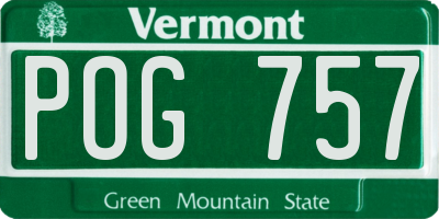 VT license plate POG757