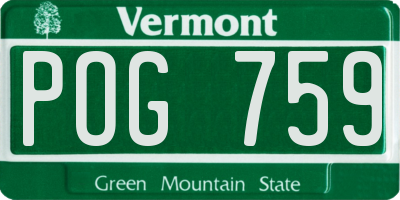 VT license plate POG759